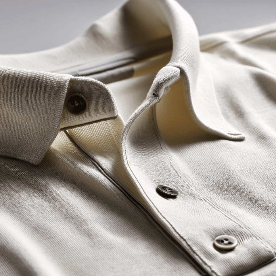 Men's Silk-Cotton Open Collar Knit Polo — view 6