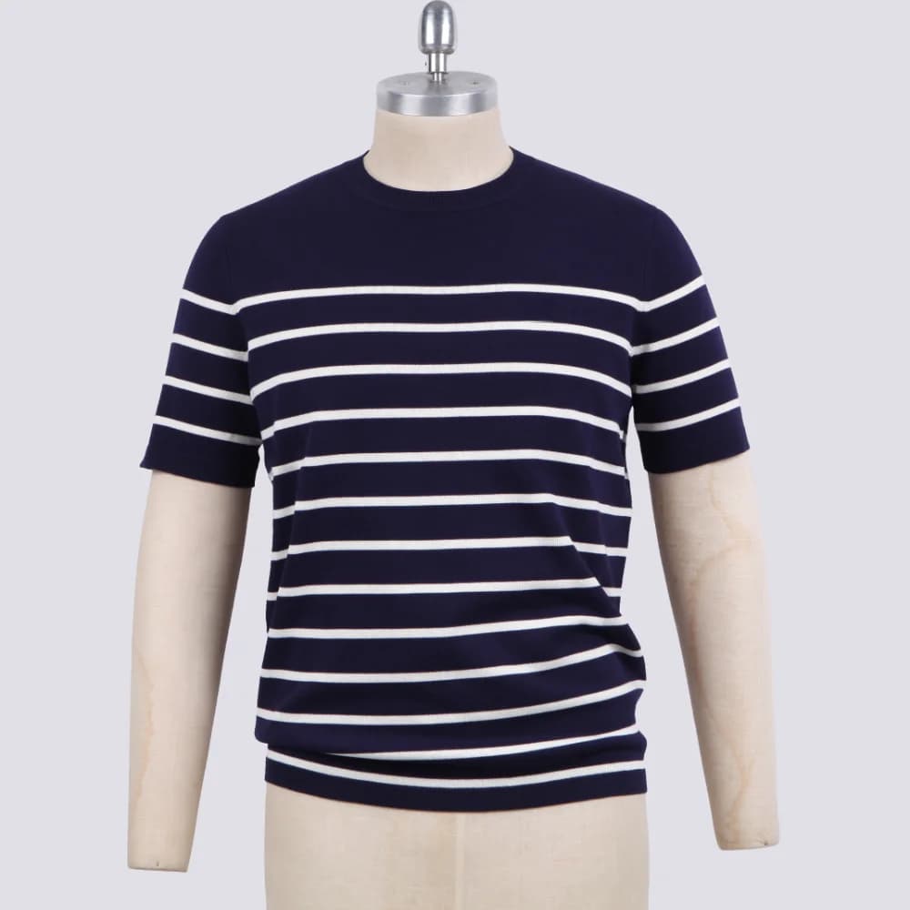 Men's Solid Casual Knit T Viscose Blend Short Sleeve Crew Neck — view 2