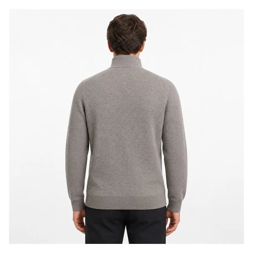 Men's Stand Collar Half Zip Knit Sweater Solid