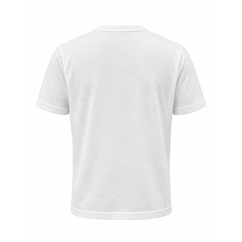 Men's White Short-Sleeve Crew Neck Knit Top — view 2
