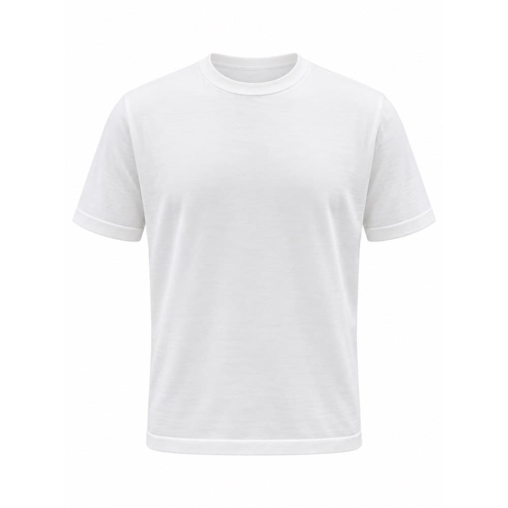 Men's White Short-Sleeve Crew Neck Knit Top — view 3