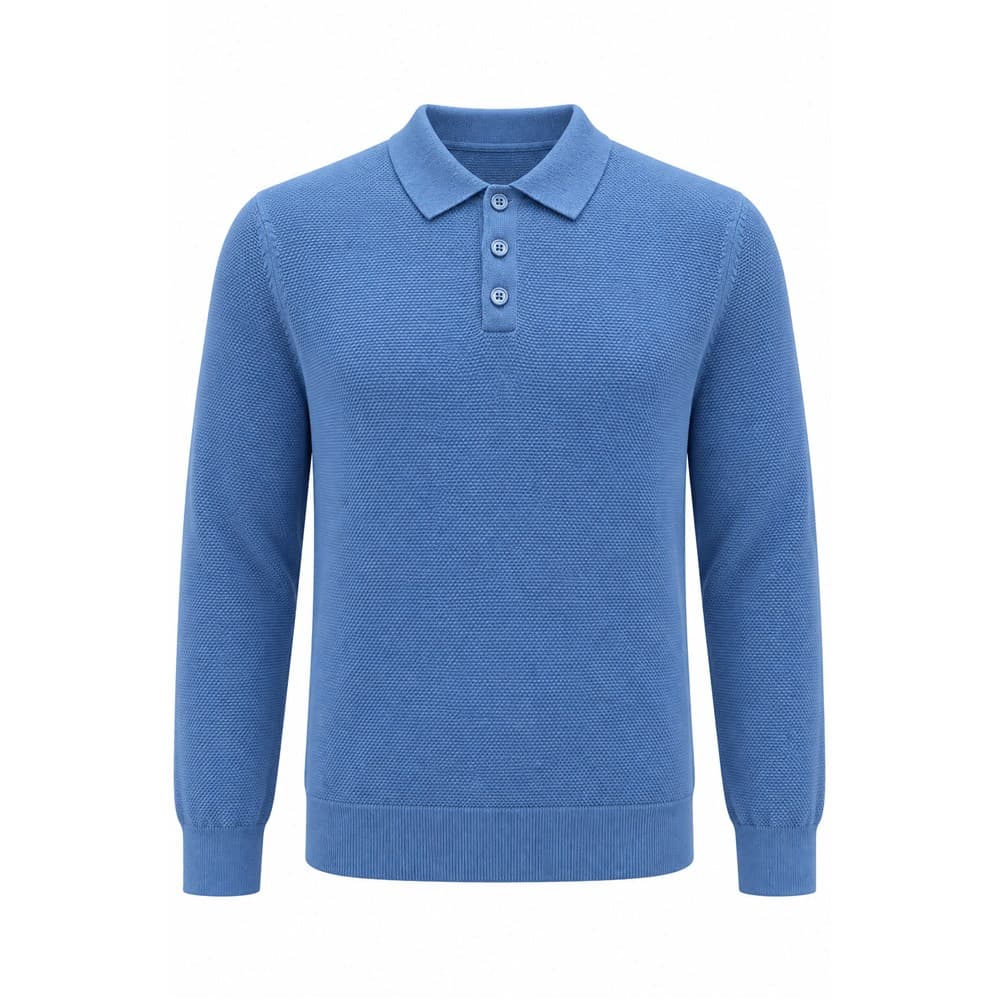 Men's Long-Sleeve Knit Polo