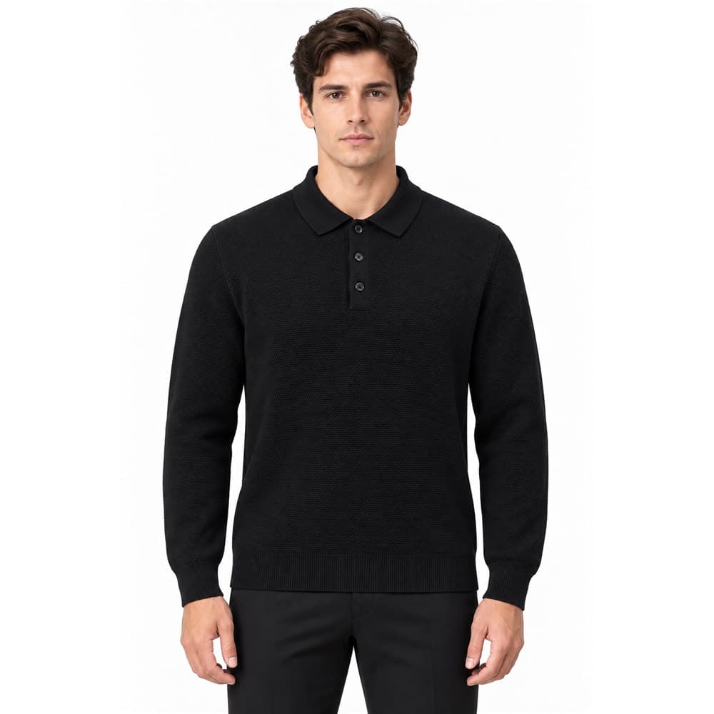 Men's Long-Sleeve Knit Polo — view 2