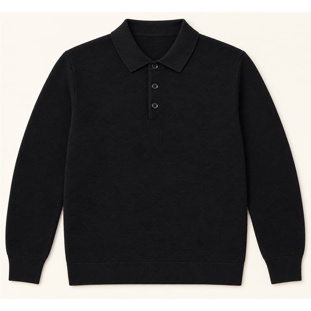 Men's Long-Sleeve Knit Polo — view 8