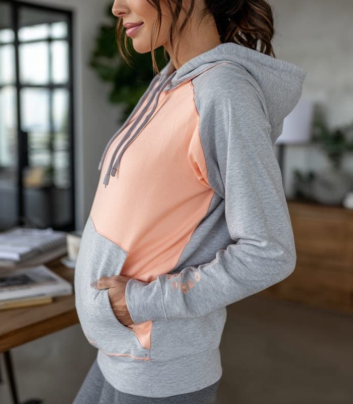 Maternity Colorblock Nursing Hoodie — view 4
