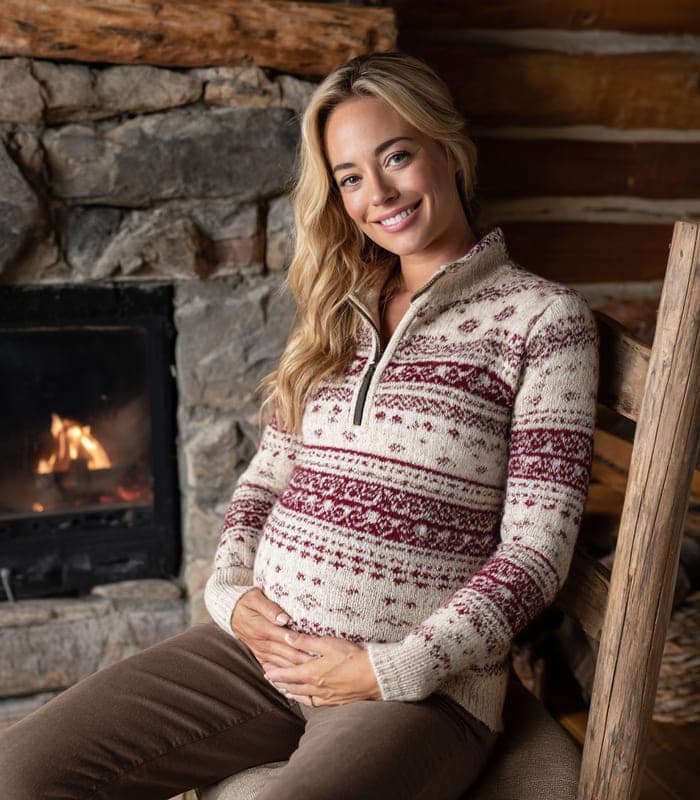 Maternity Fair Isle Nursing Sweater — view 3
