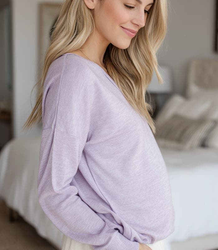 Maternity Wrap-Style Nursing Sweater — view 4