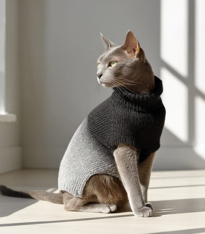 Pet Black Ombre Cat Sweater — view 2