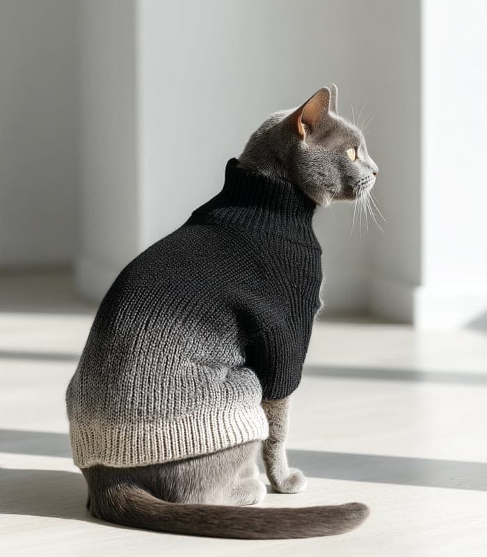 Pet Black Ombre Cat Sweater — view 3