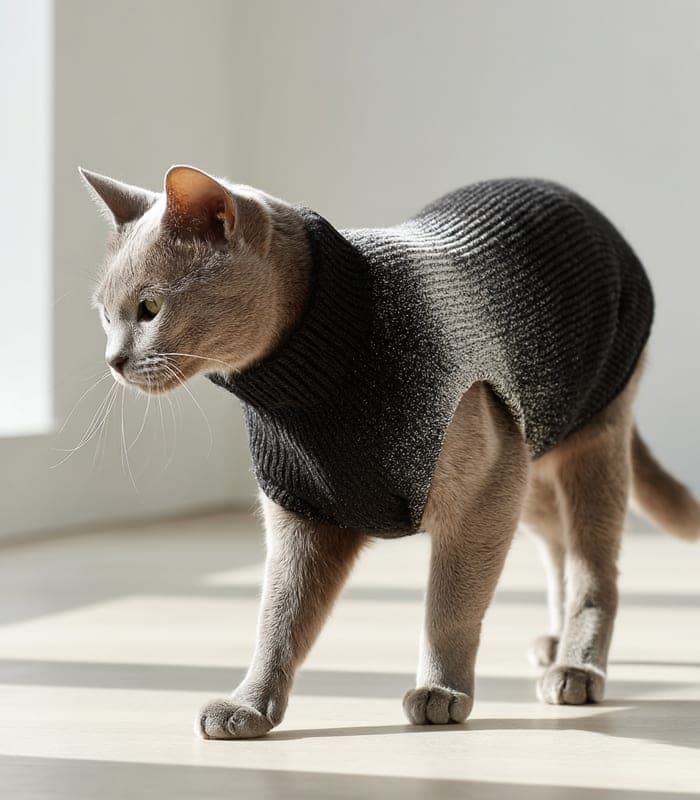 Pet Black Ombre Cat Sweater — view 4