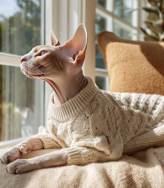 Pet Hand-Knit Sphynx Cat Sweater — view 2