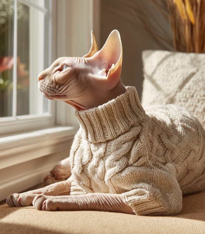 Pet Hand-Knit Sphynx Cat Sweater — view 4
