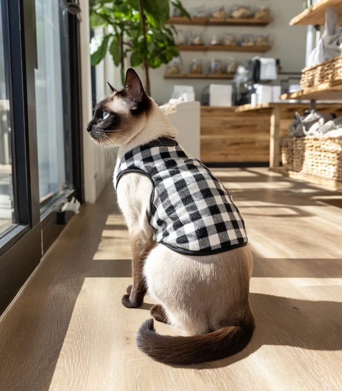 Pet Plaid Cat Sweater — view 3