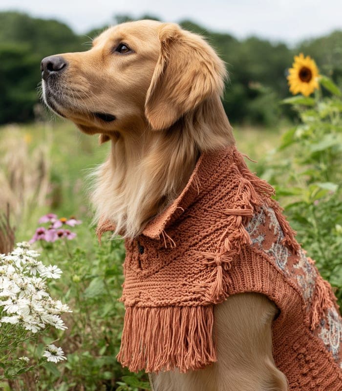 Pet Bohemian Fringe Knit Sweater — view 2