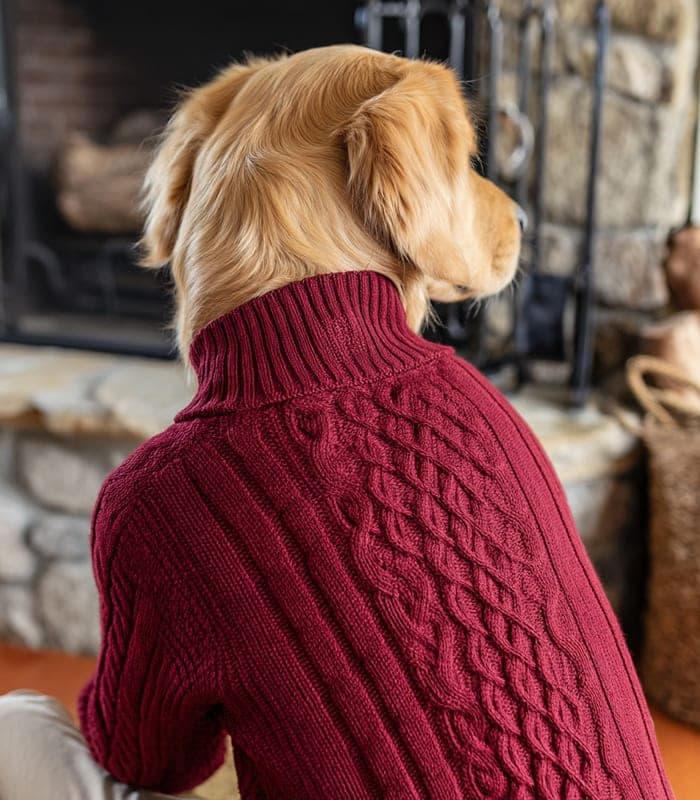 Pet Classic Cable-Knit Turtleneck — view 3