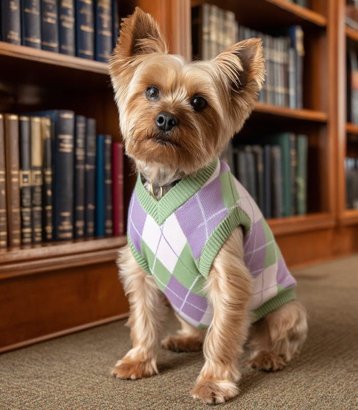 Pet Preppy Chic Argyle Sweater