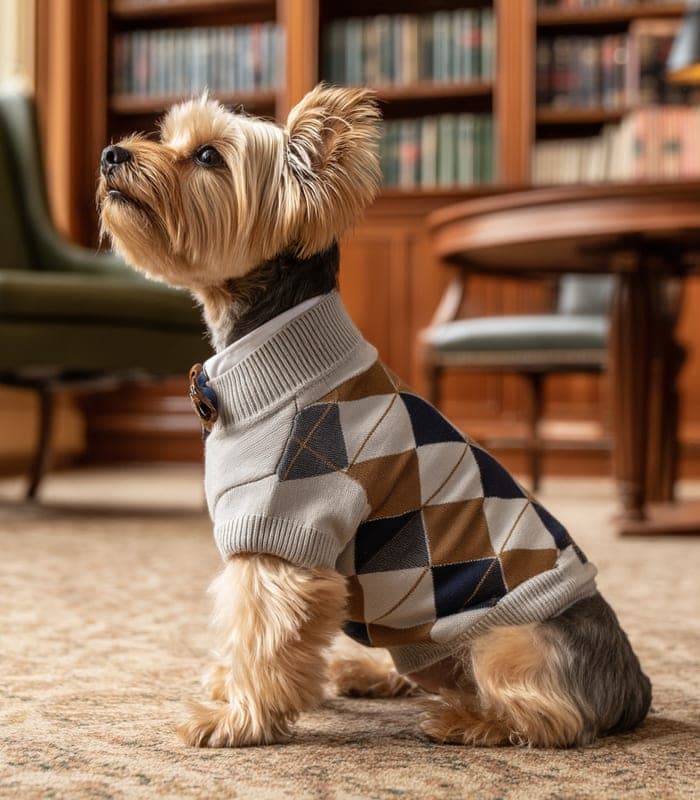 Pet Preppy Chic Argyle Sweater — view 4