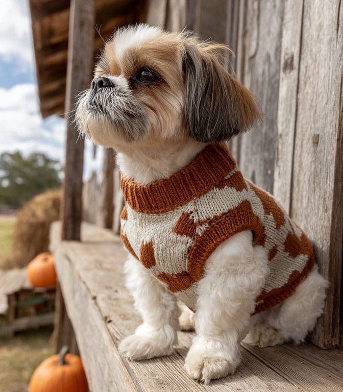 Pet Vintage Cow Print Sweater — view 2
