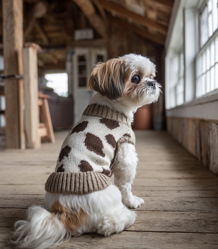 Pet Vintage Cow Print Sweater — view 3