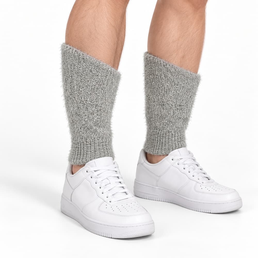Unisex Grey Knit Leg Warmers — view 6
