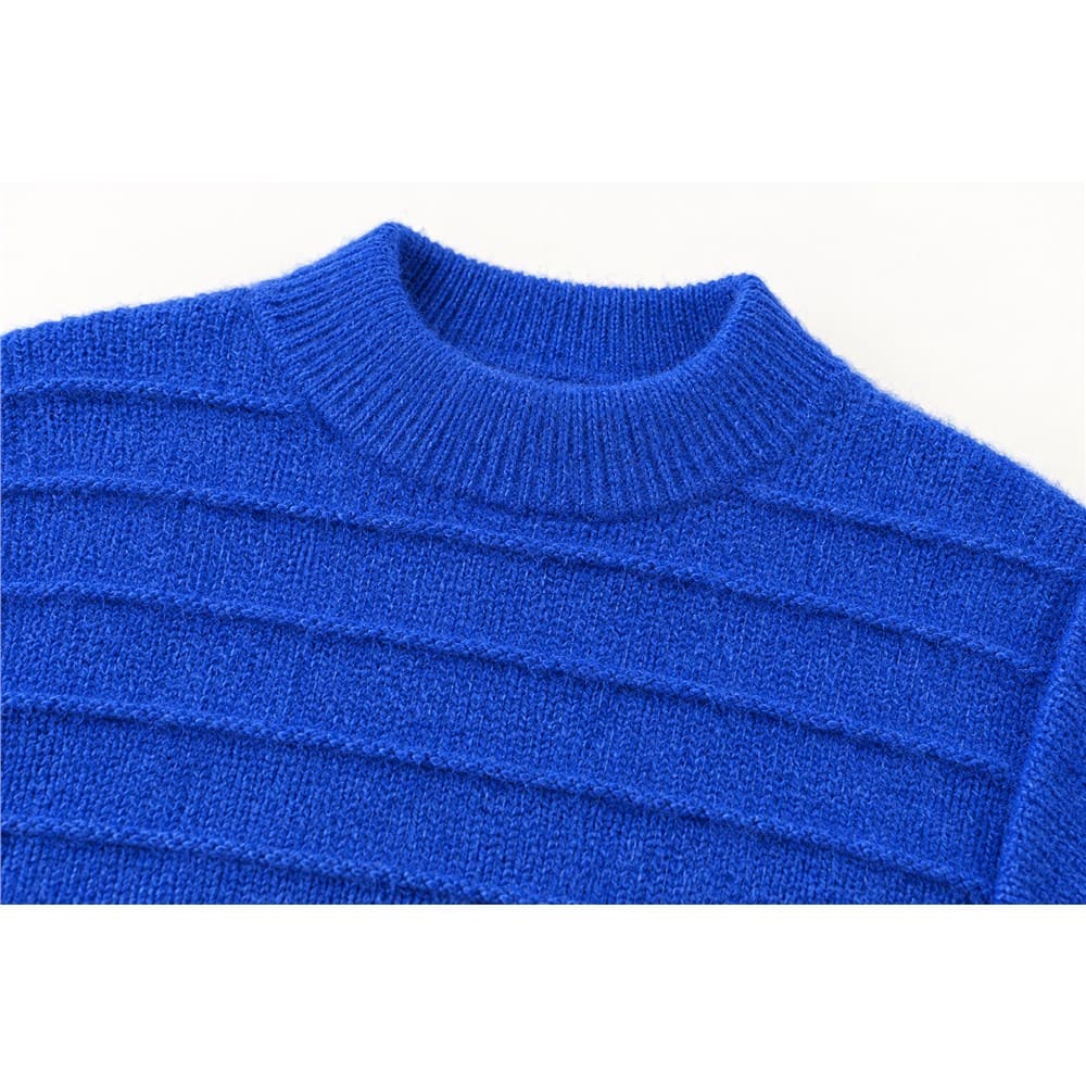 Women's Blue Tie-Detail Crew Neck Sweater — view 5