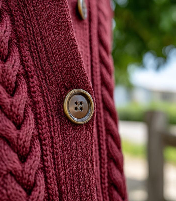 Women's Textured Cable-Knit Wool-Blend Cardigan — view 5