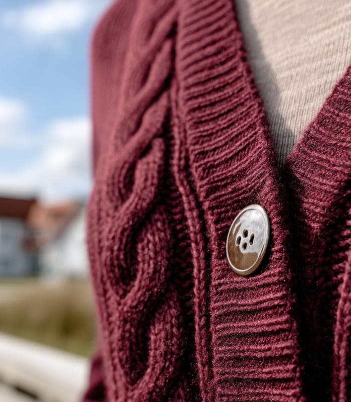Women's Textured Cable-Knit Wool-Blend Cardigan — view 6
