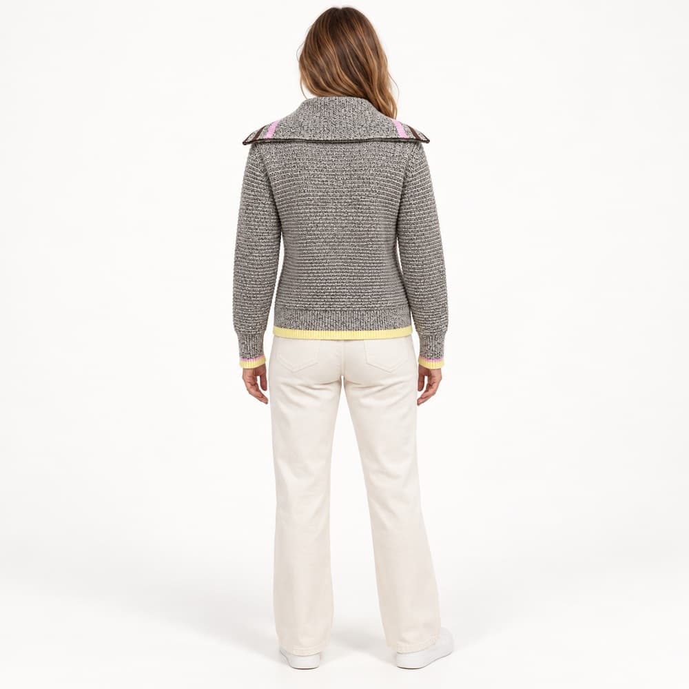 Women's Grey Full-Zip Knit Cardigan — view 2
