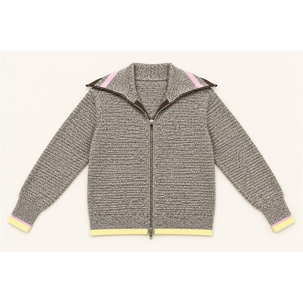 Women's Grey Full-Zip Knit Cardigan — view 4