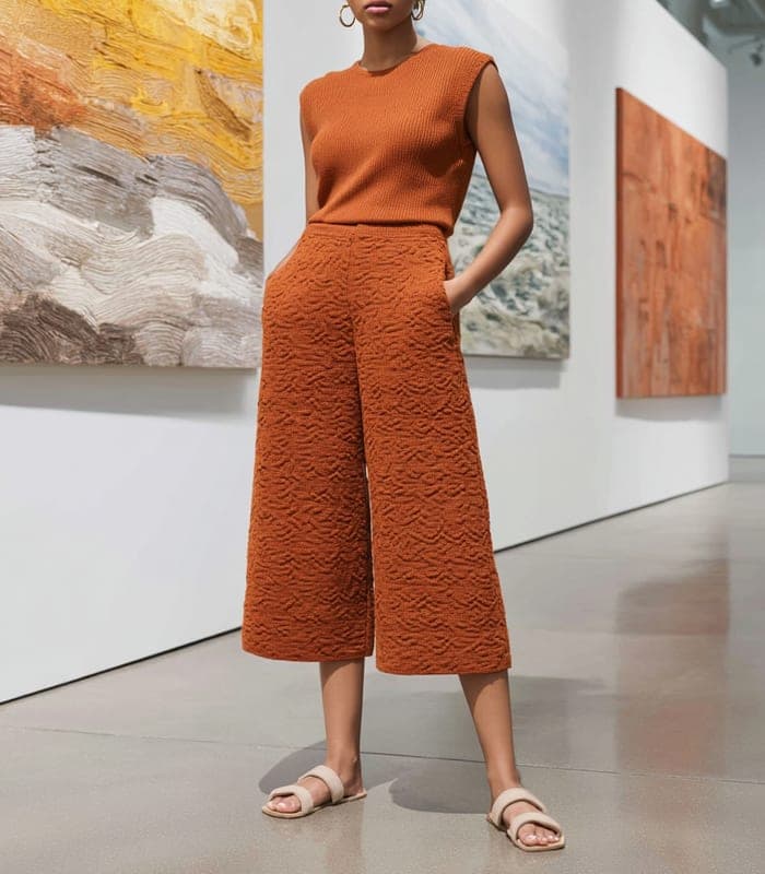 Women's Textured Knit Culottes — view 2