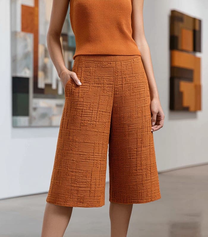 Women's Textured Knit Culottes — view 4