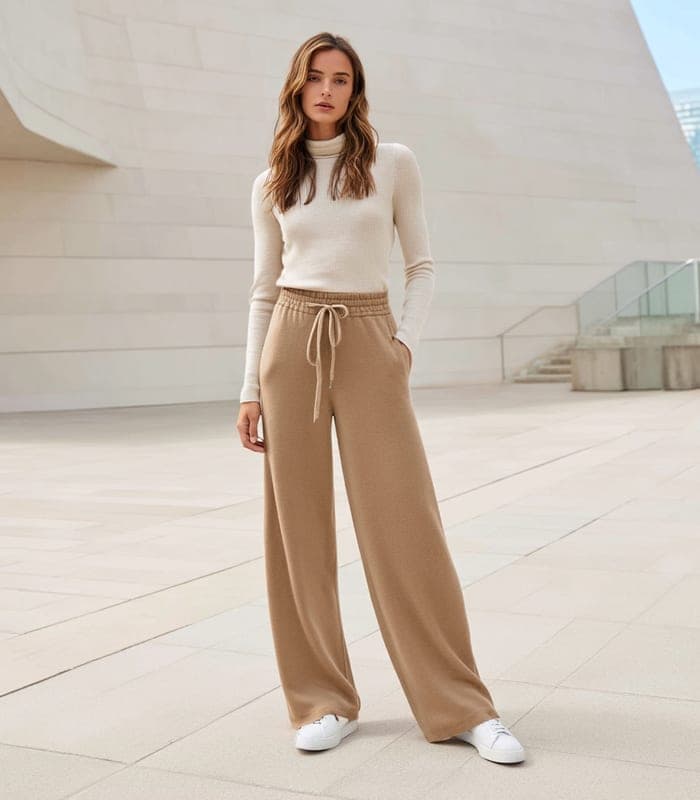 Women's Wide-Leg Cashmere Blend Lounge Pants