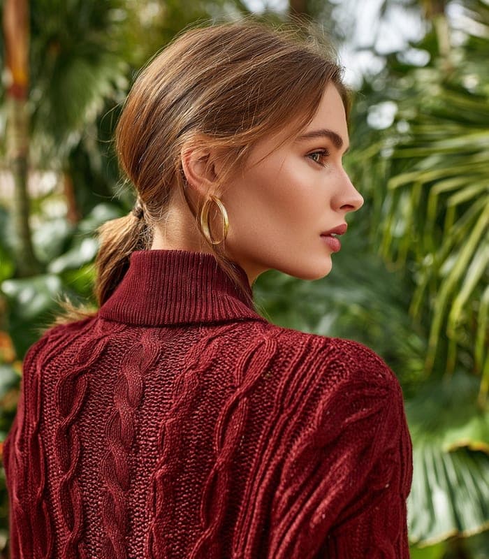 Women's Cable-Knit Polo Sweater — view 2