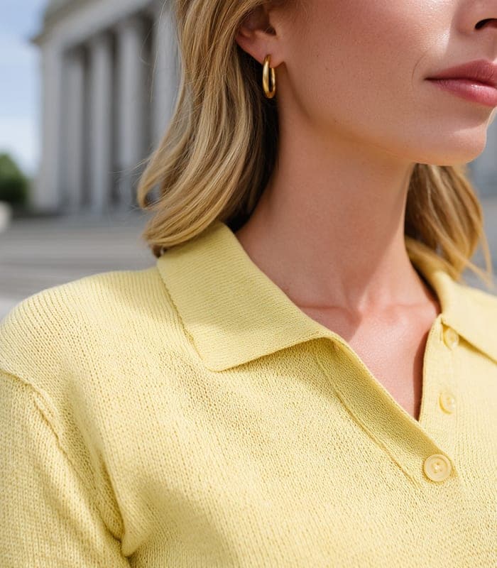 Women's Short Sleeve Polo Sweater — view 2