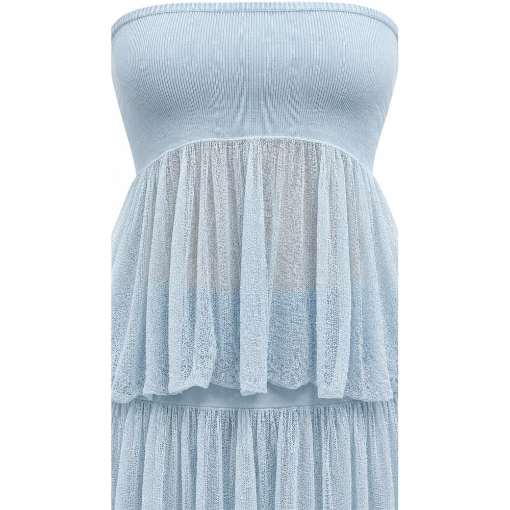 Women's Light Blue Knit Tube Top & Skirt Set — view 5