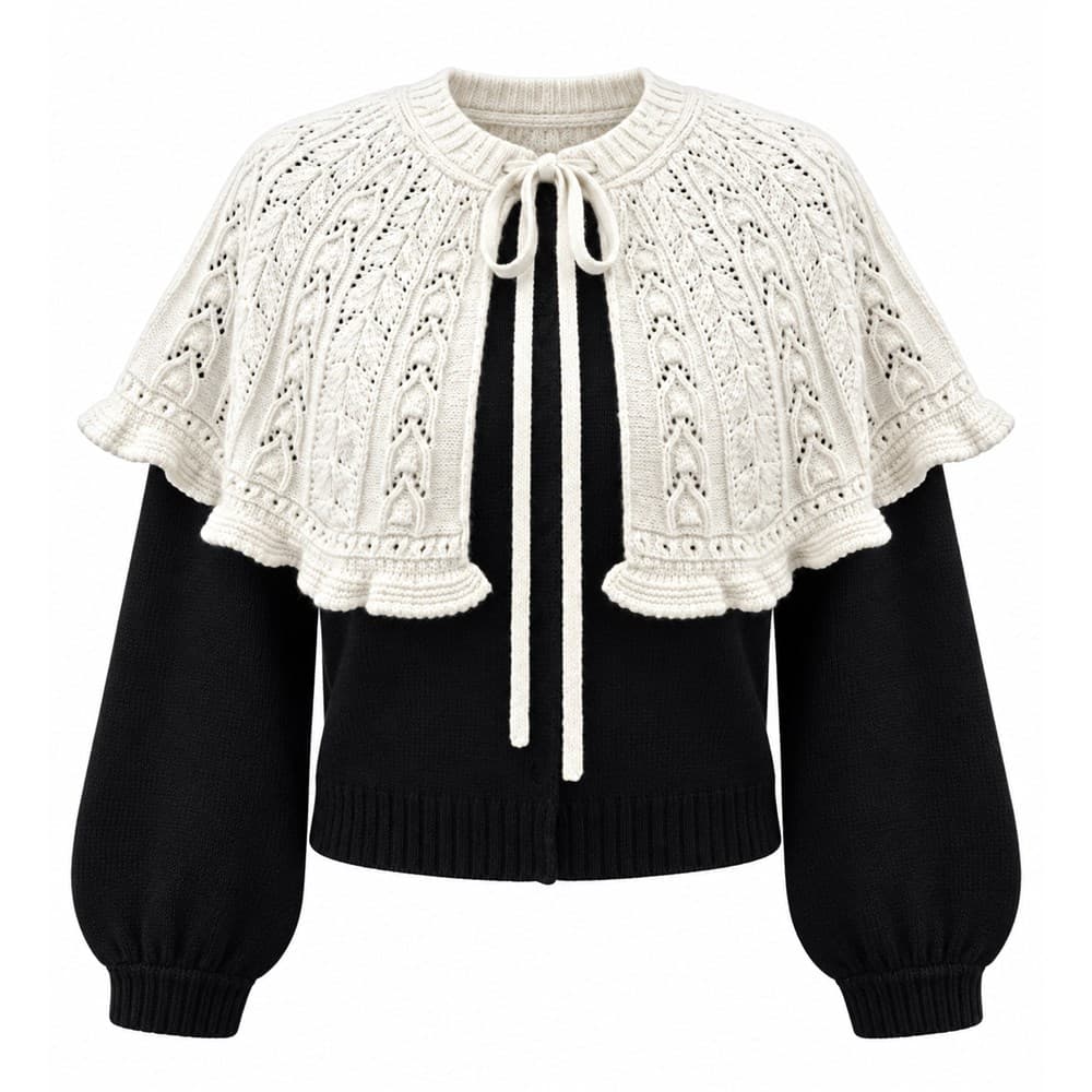 Women's Multicolour Knit Capelet — view 3