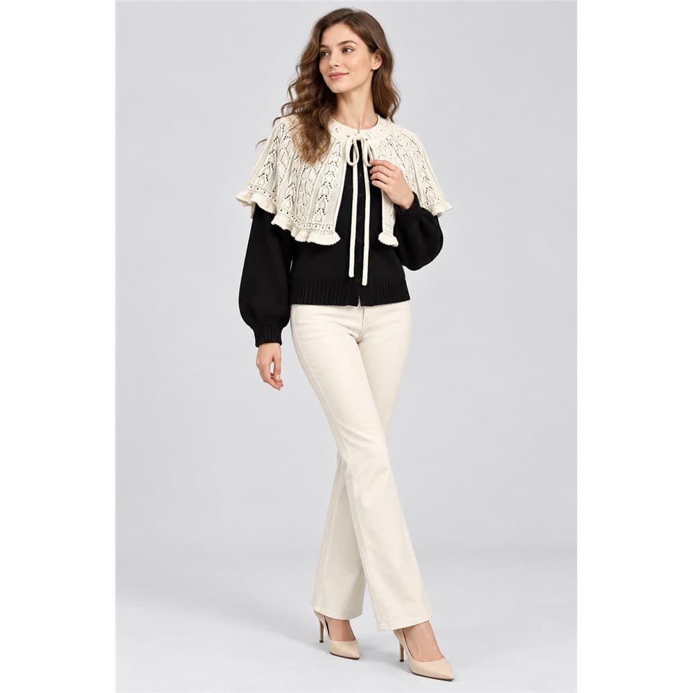 Women's Multicolour Knit Capelet — view 6