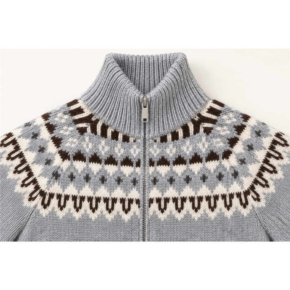 Women's Red Jacquard Turtleneck Sweater — view 5