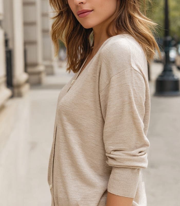 Women's V-Neck Button-Up Cardigan — view 4