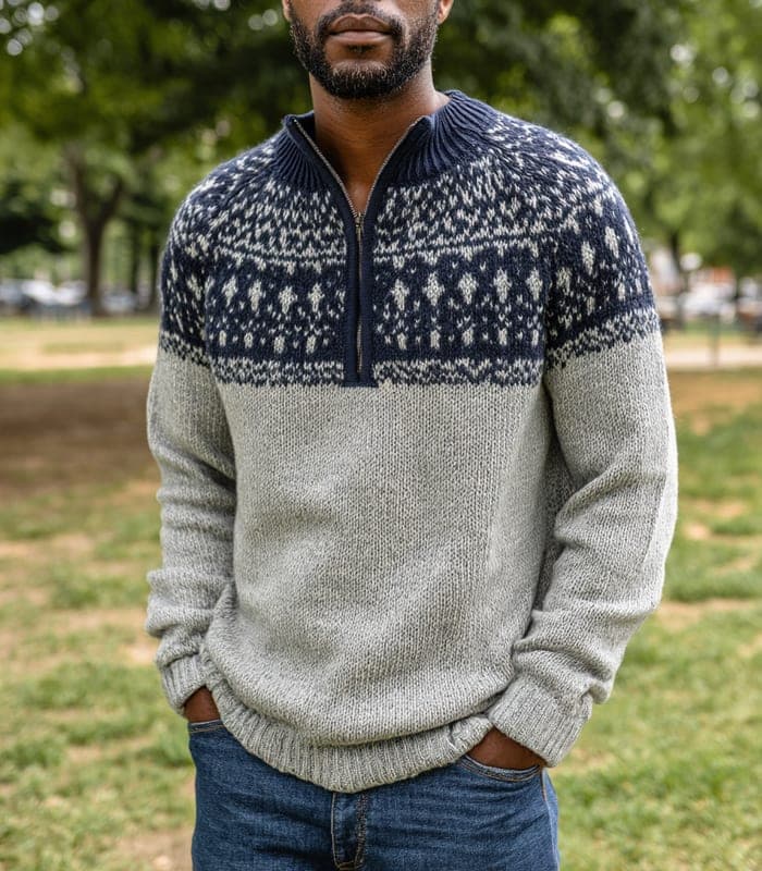 Women's Fair Isle Patterned Zip Cardigan — view 4