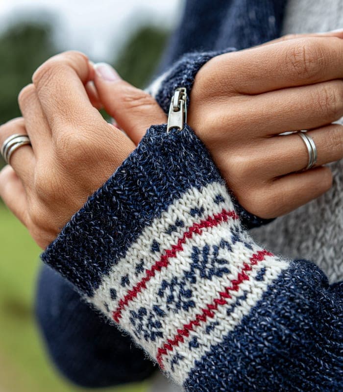 Women's Fair Isle Patterned Zip Cardigan — view 6