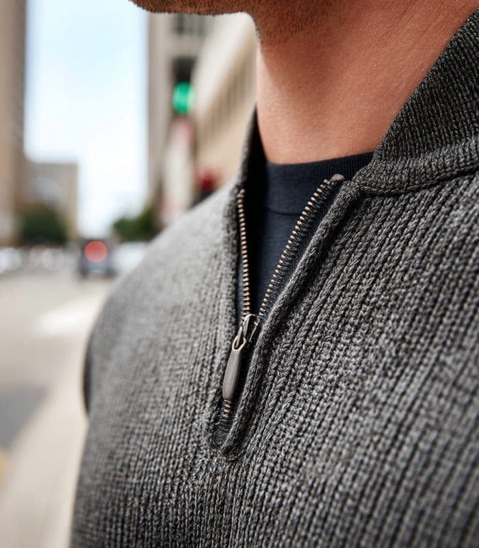 Women's Structured Zip-Up Sweater Jacket — view 6