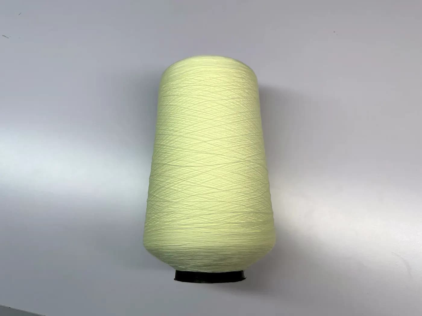 Close-up of knitwear yarn on cones