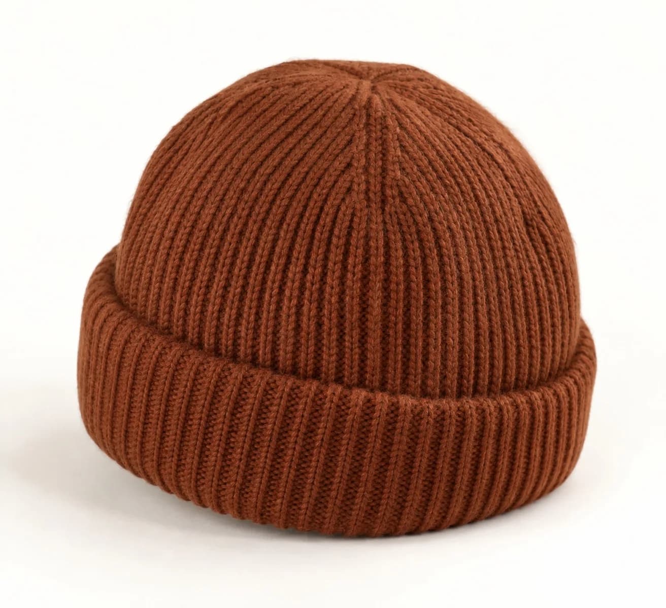 Ribbed Wool Fisherman Beanie - back reference (AI development concept)