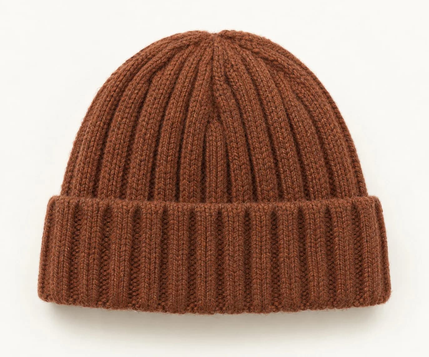 Ribbed Wool Fisherman Beanie - front reference (AI development concept)