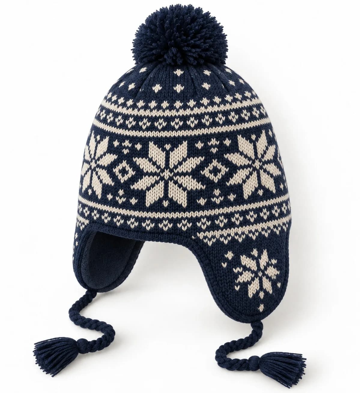 Nordic Jacquard Adult Earflap Hat - back reference (AI development concept)