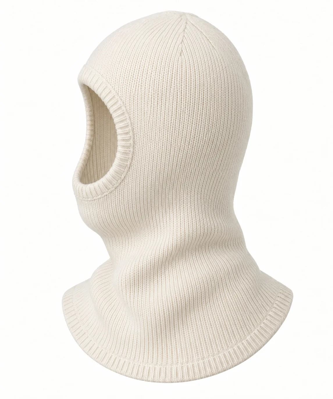 Fine-Gauge Merino Knit Balaclava - back reference (AI development concept)