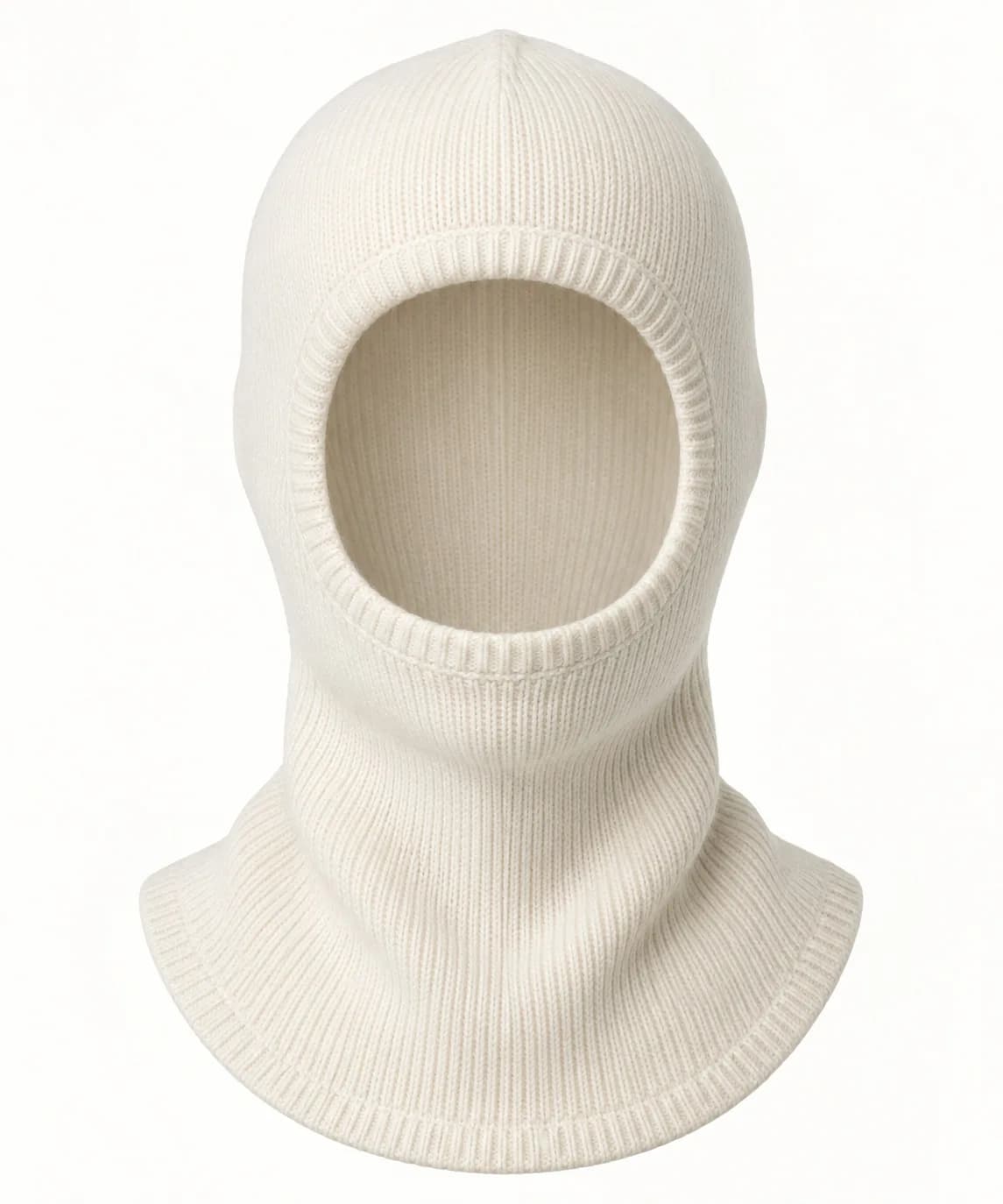 Fine-Gauge Merino Knit Balaclava - front reference (AI development concept)