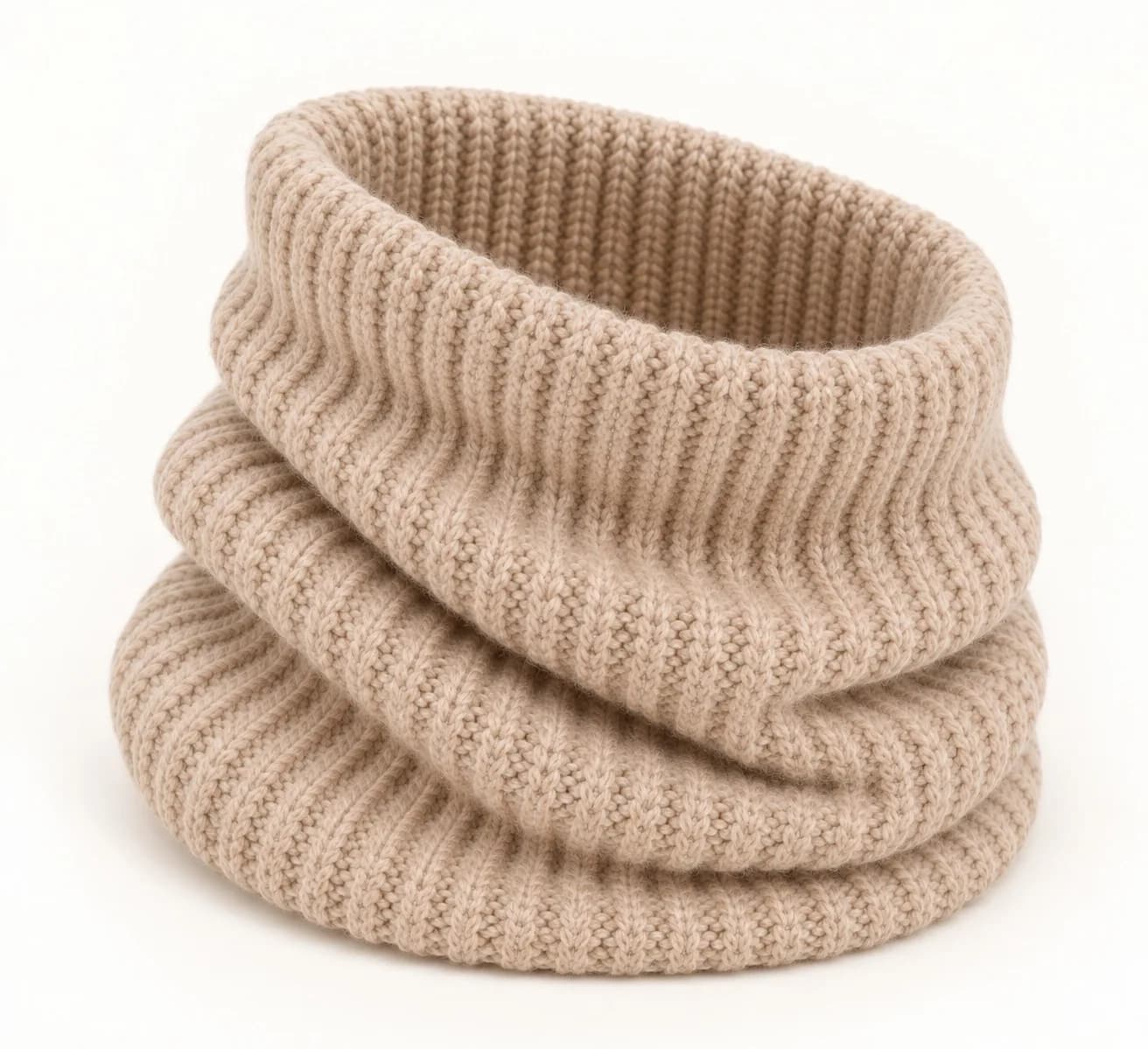 Convertible Rib-Knit Snood - back reference (AI development concept)