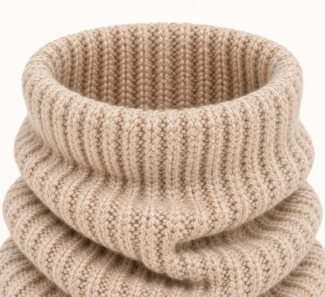 Convertible Rib-Knit Snood - trim reference (AI development concept)